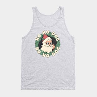 Ho Ho Dog Christmas Dabbing Santa Tank Top